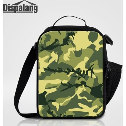Dispalang Camouflage Men Portable Lunch Bag Thermal Insulated Lunchbox For Students Children Small Canvas Cooler Bags For School
