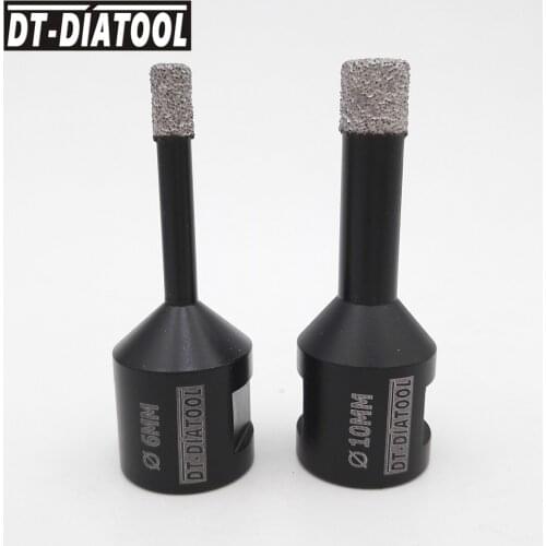 DT-DIATOOL 2pcs Dry Vacuum Brazed Diamond Drilling Core Bits Ceramic Tile Hole Saw Cutter Drill Bits for Porcelain Tile