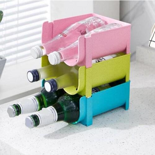 Eco-friendly Durable Anti-skid Stackable Storage Rack PP Bottle Rack Convenient for Home