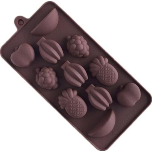 Fruit Shaped Apple Banana Pineapple Grapes Muffin Sweet Candy Jelly Fondant Cake Chocolate Mold Silicone Tool Baking Pan B057