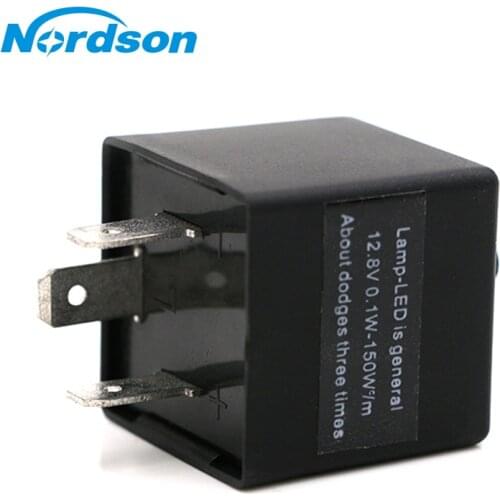Nordson Motorcycle Turn Signal Indicator 12V 3 Pins Adjustable Frequency LED Flasher Relay Motorbike Fix Blinker Indicator