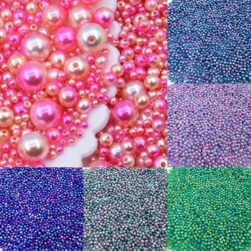1000pcs 3mm Mix Rainbow Color Round ABS Imitation Pearl Beads Handmade Kids Loose Beads for Diy Jewelry Necklace Making