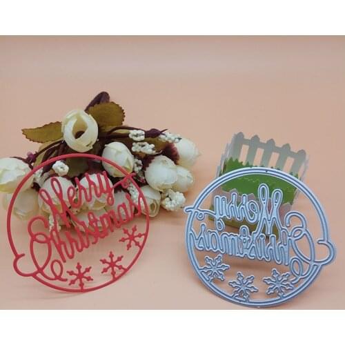 Round Circle Merry Christmas Snowflake New Cutting Dies Scrapbooking Dies Metal Embossing Stamps and die for Card Making DIY