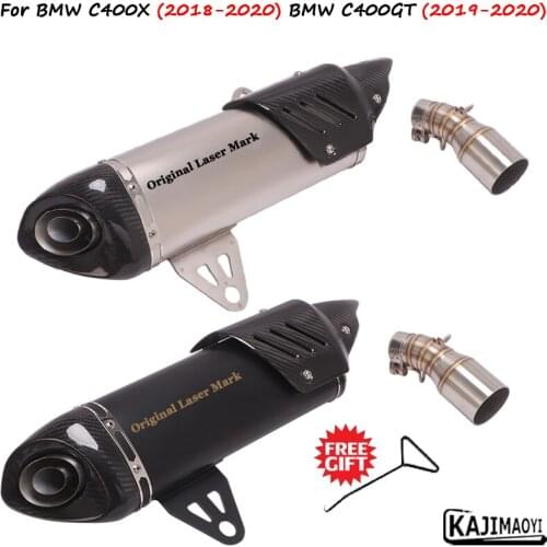 Motorcycle Exhaust Escape Modified 51MM Muffler Middle Link Pipe With DB Killer For BMW C400X 2018 - 2020 C400GT 2019 2020