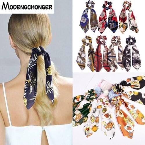 Fashion Women Scrunchies Elastic Hair Band Multi-function Bow Hair Rope Girl Hair Tie Ponytail Holder Headband Hair Accessories