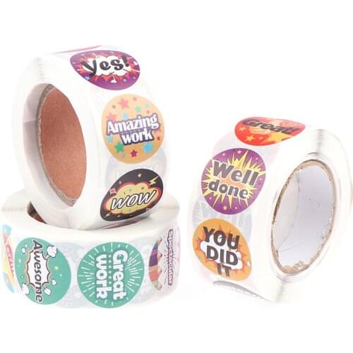 500pcs “good Job" Reward Sticker Cartoon Words Sticker Good For Teachers And Kids Boys Girl Toy Sticker Decoration