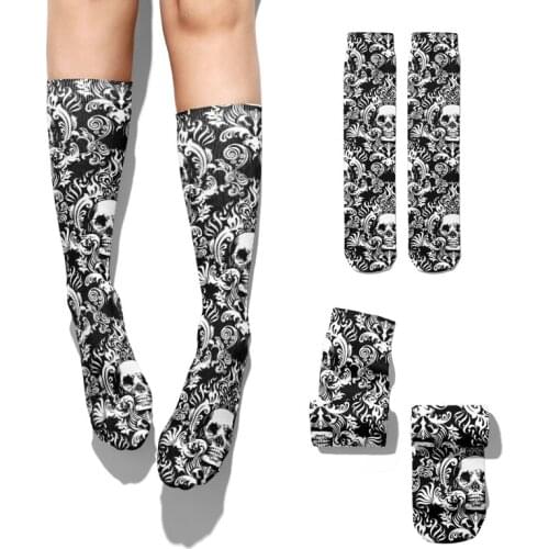 Fashion Women And Men 3D Skeleton Skull Socks Men Streetwear Harajuku Skateboard Socks Womens Casual Cute Funny High Socks
