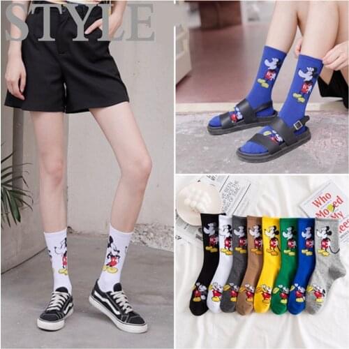 Disney Cartoon women socks Animal Mickey long socks Funny Harajuku socks Cotton Korea Style Female Casual Cute Socks