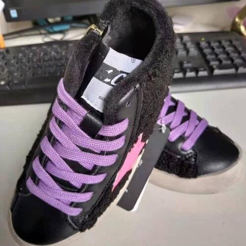 2020 autumn and winter new childrens second cotton sneakers Korean fashion stars plus velvet boys and girls casual shoes