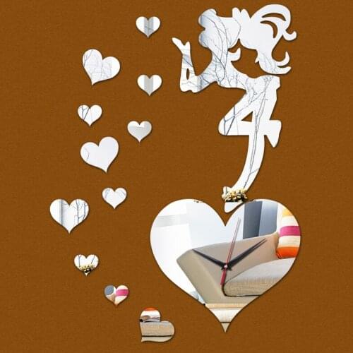 New arrival 2019 home decor acrylic mirror big wall clock modern design decoration limited living room watch frees hipping