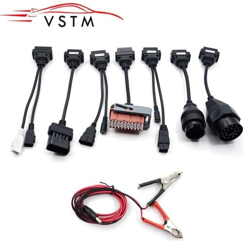 Best Price 8 truck cables Full set for pro plus / multidiag pro /OBDII diagnostic tool OBD scanner truck leads High Quality