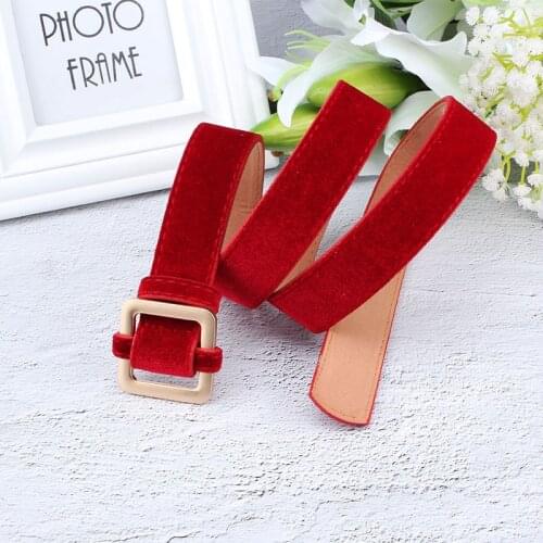 Designers New Luxury Fashion Velvet Red and Black Off White Belt Premium Flannel Sweater Coat Dress Jeans Women Belts Ceinture