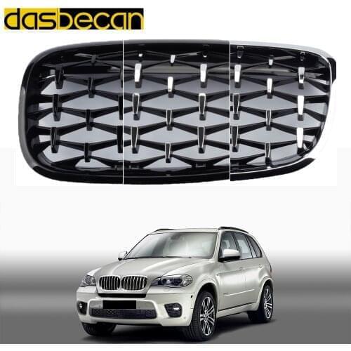 Auto Front Bumper Grill Diamond Kidney Grille Meteor Style For BMW X5 X6 E70 E71 2006-2013 Racing Grills Car Styling Replacement