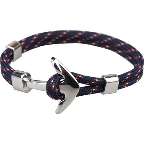 Lowest Price Anchor Bracelets Men Charm Rope Chain Bracelet Male Wrap Metal Sport Hooks Men Women Bracelet