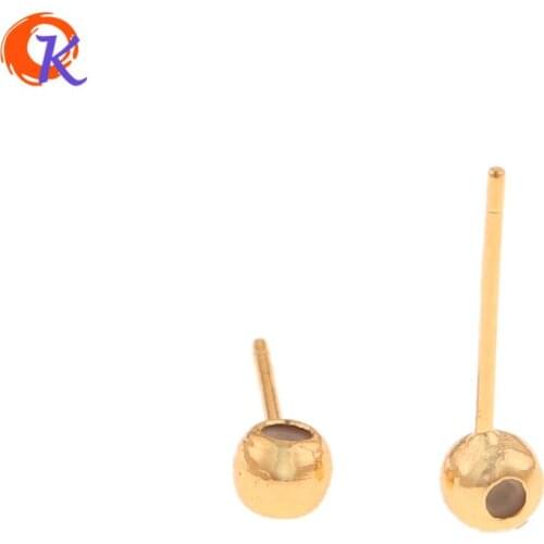 Cordial Design 50Pcs 4*4MM Jewelry Accessories/Genuine Gold Plating/Round Shape/Earring Findings/Hand Made/DIY Earrings Stud