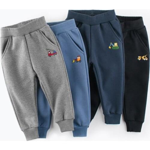 Kids Boys Pants Children Toddler Boys Engineering Vehicle Embroidery Sport Pants
