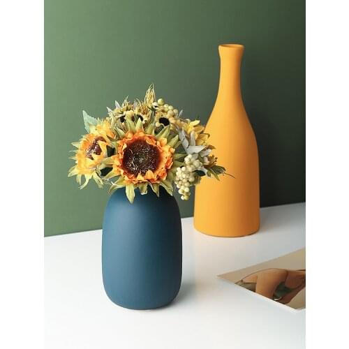 Scandinavian Abstract Ceramic Vase Creative Colorful Morandi Dried Flower Pots Home Decorations Crafts Wedding Gifts