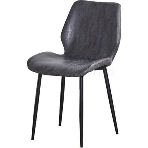 Nordic Family Dining Chair Simple Modern Back Iron Chair Leisure Office Desk Chair Computer Chair Light Luxury Leather Chair