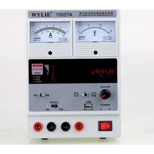 WYLIE 1505TA 110V 220V 15V 5A Regulated Power Supply Digital LED Display DC Power Supply for Mobile Phone Repair Test