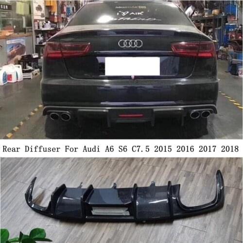Carbon Fiber Rear Diffuser Lip Spoiler For Audi A6 S6 C7.5 2015 2016 2017 2018 Bumper Splitters High Quality Auto Accessories