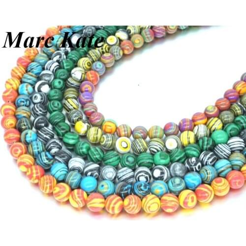 1 Strand 8MM Malachite Natural Stone Loose Beads DIY Making Bracelet Necklace Handmade Beaded Findings
