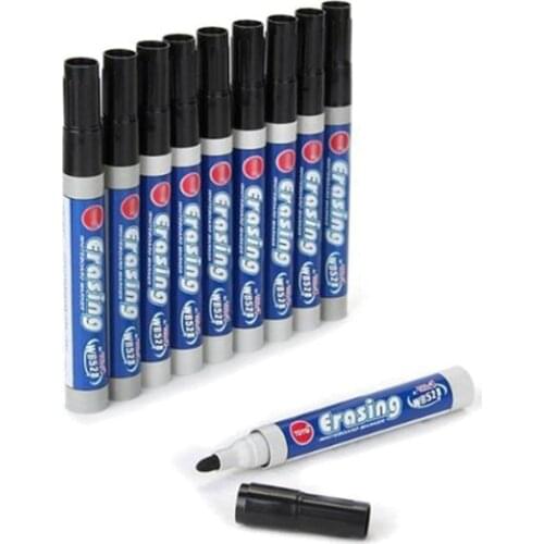 10 Marker felt marker pen black erasable Whiteboard for Office