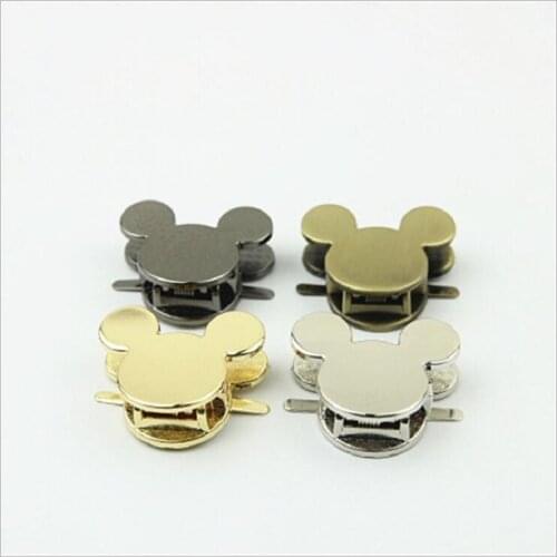10pcs/lot new luggage and handbag hardware accessories high-end female bag cartoon mouse clip metal lock