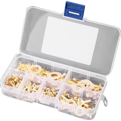 150PCS Round Lugs Ring Cable Lugs Copper Crimp Lug Cable Connector Wire Ring Terminals Connector Kit M3 M4 M5 M6 M8 M10 dropship