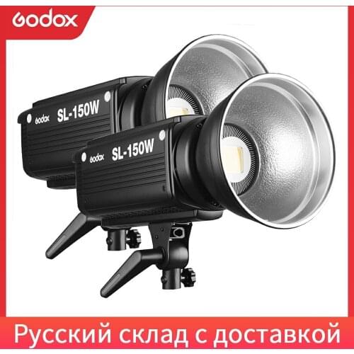 2PCS Godox SL-150W 150WS 5600K White Version LCD Panel LED Video Light Continuous Output Bowens Mount Studio Light Free DHL