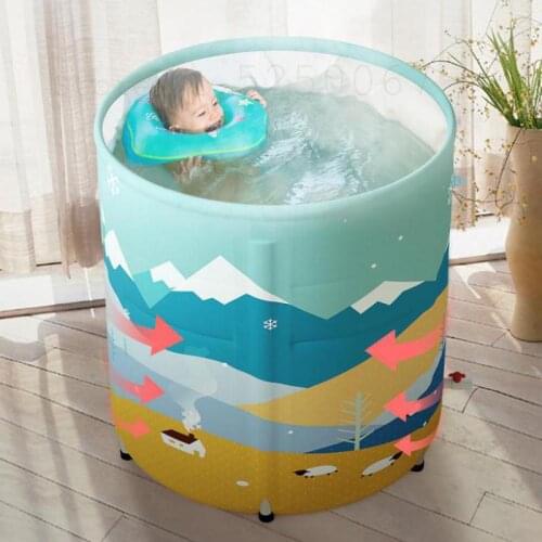 256 Baby Swimming Barrel Household Foldable Baby Bath Barrel Children Bath Barrel Children Swimming Pool Bath Barrel