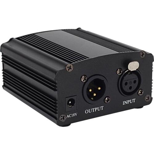 48V DC Phantom Power Supply US EU Australia Plug For Condenser Recording Microphone 110V-240V