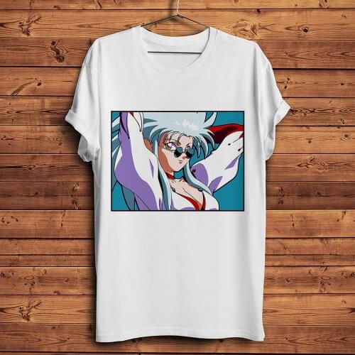 Anime Ryoko Hakubi Tenchi Muyo Funny T Shirt Men White Casual Short Sleeve Tshirt O-neck Japan Manga Unisex Streetwear t-shirt