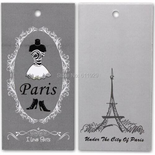 Garment tag/hangtag/ garment labels/garment sticker/printed tags Free Shipping drill hole+Glue needle