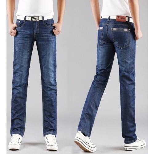 Trousers Loose Fit New Brand Menswear Mans Jeans Classic Men Casual Mid-Rise Straight Denim Jeans Long Pants Comfortable