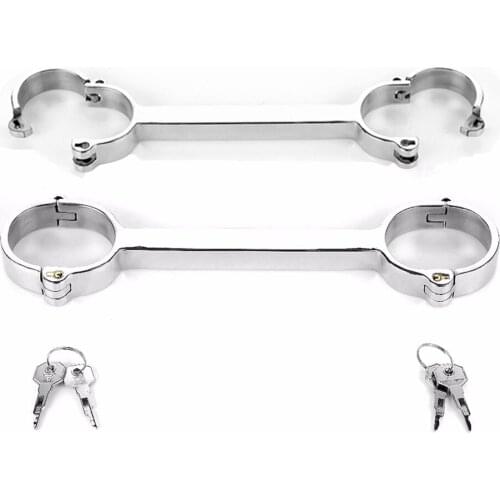 CamaTech Metal Spreader Bar Lockable Handcuffs Restraints Bondage High-quality Stainless Steel Wrist Ankle Cuffs BDSM Adult Game