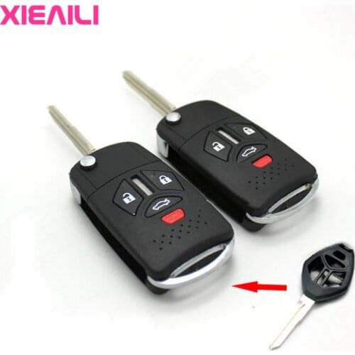 XIEAILI 10Pcs 4Button Modified Flip Folding Remote Key Case Shell For Mitsubishi Galant/Lancer Key Fob Case S49