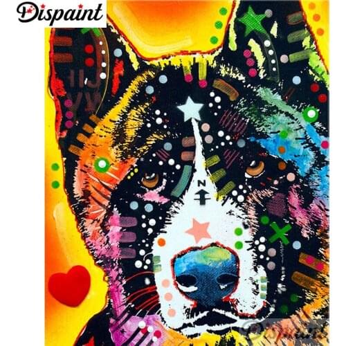 Dispaint Full Square/Round Drill 5D DIY Diamond Painting "Color dog scenery" Embroidery Cross Stitch 5D Home Decor A01020