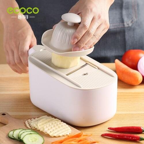 Ecoco Multifunctional Vegetable Cutter with Six Blades, Lemon Slices Potato Shreds Machine, Scraping Wire, Grater Slicer