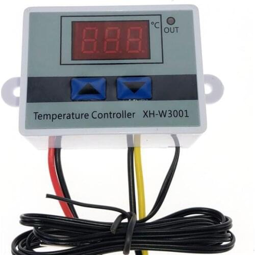 12V/ 24V/ 110V /220V W3001 Digital LED Temperature Controller 10A Thermostat Control Switch Probe XH-W3001