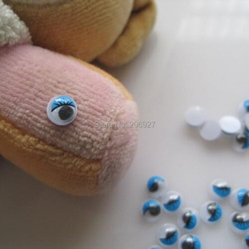 RC180-1 30pcs Cute 6mm Blue Eye Shape Nail Resin Decoration Outlooking