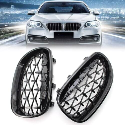 Gloss Black Diamond Meteor Car Styling Front Kidney Grille For BMW E60 5 Series 530i 535i 2003 2004 2005 2006 2007 2008 2009