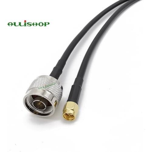 N Male to SMA Male LMR200 RF Coaxial Jumper Cable SMA Plug Switch N Plug 50 Ohm Low Loss RF LMR200 Antenna Extension Cable