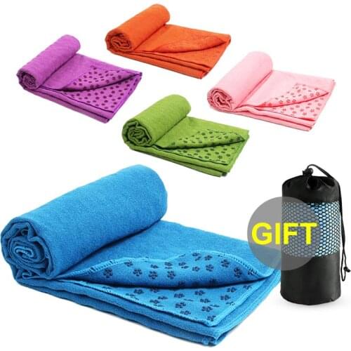 Yoga Mat Cover Towel Non Slip Blanket Pilates Training Fitness Mat Sweat Absorbent Anti Skid Microfiber Workout Sport With Bag