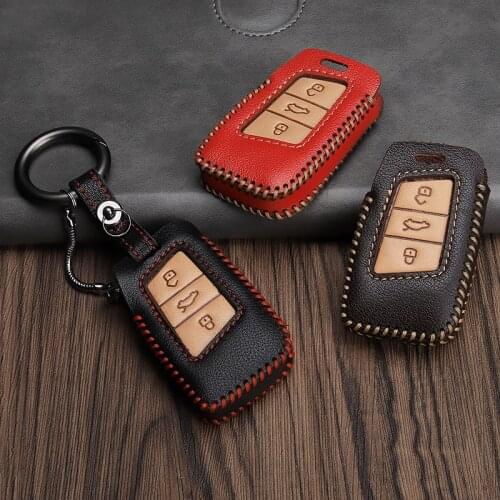 Leather Car Key Case For VW Golf 7 MK2 mk7 Bora Jetta POLO GOLF Passat B8 CC 2017 2018 Skoda Octavia A5 A7 Fabia SEAT Ibiza Leon
