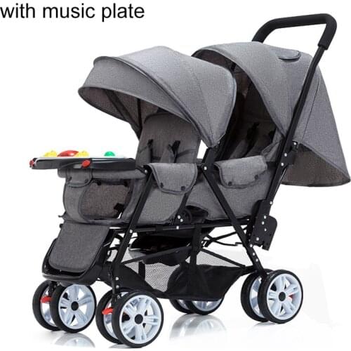 Light Weight Twin Baby Stroller Newborn Twins Double Umbrella Stroller Can Sit and Lie Baby Carriage Infant Pram Travel Carts