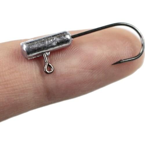 LUSHAZER 10Pcs/Lot Exposed Lead Jig Head 1.5g Barbed Hook Soft Lure Jigging Hook Fishing Hooks Fishing Tackle