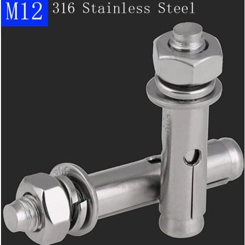 M12 316 Stainless Steel Hex Head Sleeve Anchors Concrete Anchor Screws bolts A4-70