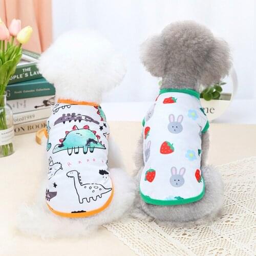 Small Medium Dog Clothes 2021 New Summer Thin Apple Pattern Printed Round Neck Design Comfortable Breathable Puppy Vest S-XXL