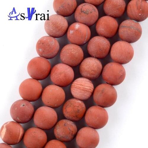Natural Stone Dull Polish Matte Red Jaspers Beads For Jewelry Making 4mm-12mm Round Spacer Loose Beads Diy Bracelets Strand 15"