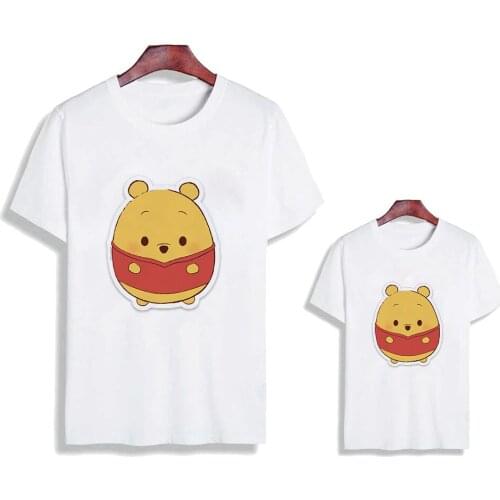 Cute Winnie Pooh Family Look Matching Clothes Mommy And Me Tshirt Mother Daughter Son Outfits Women T-Shirt Mom And Me Clothes